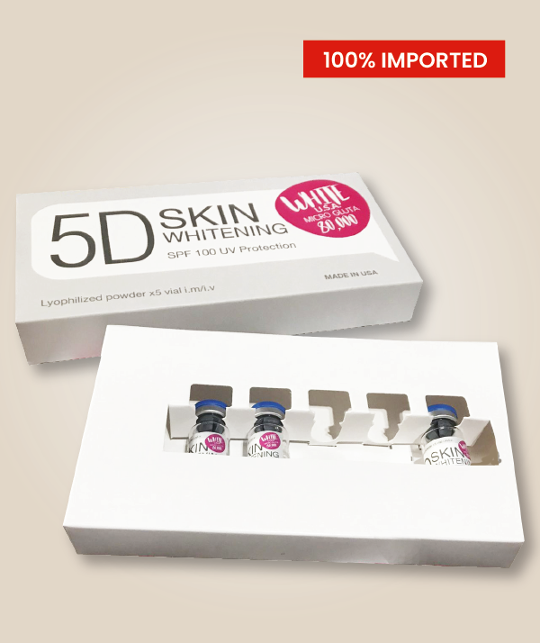 5D Skin Whitening Injections | 8000 Micro Glutathione USA | 5 Sessions 